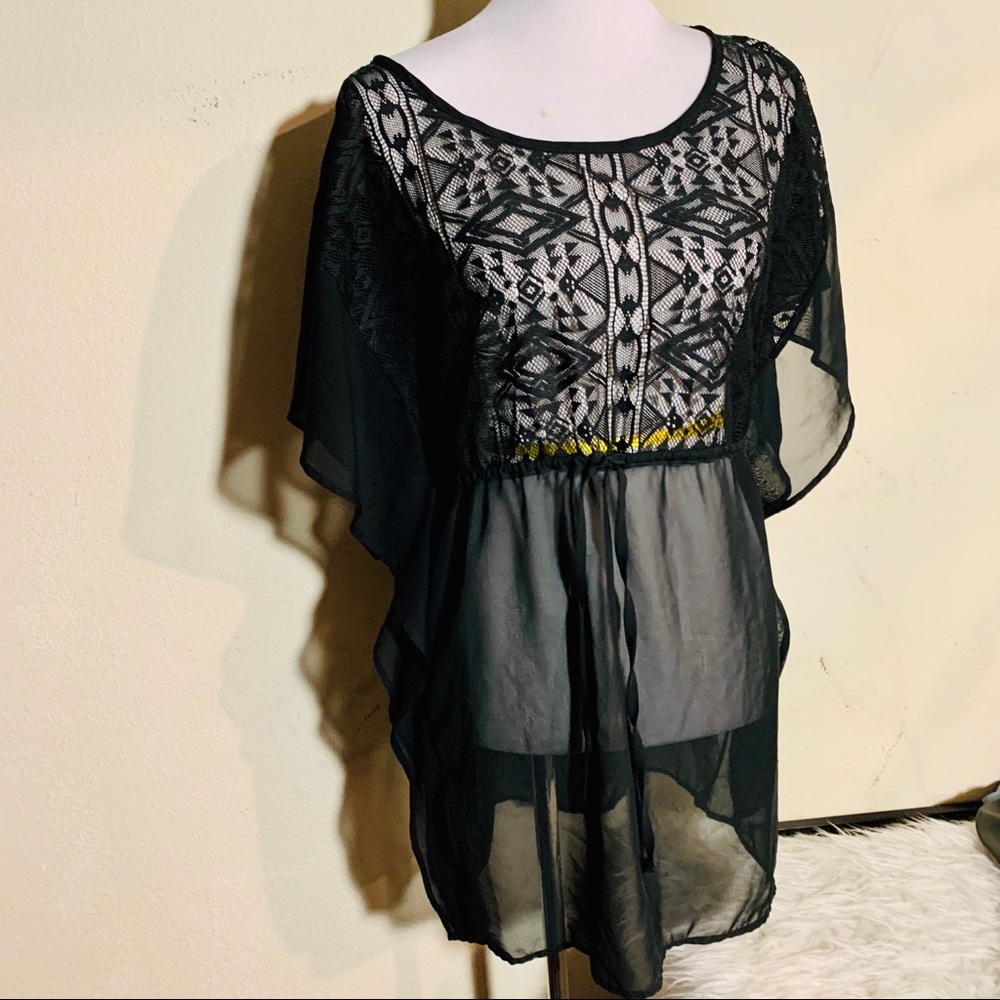 Black sheer swim cover